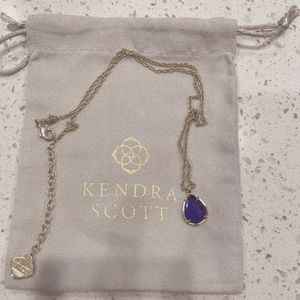 Kendra Scott Pendant Necklace Yellow Gold and Cobalt Blue